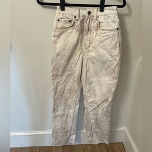 Ksubi White Pink Tie-dye Chlo Wasted Super High Rise Straight Leg Ankle Crop